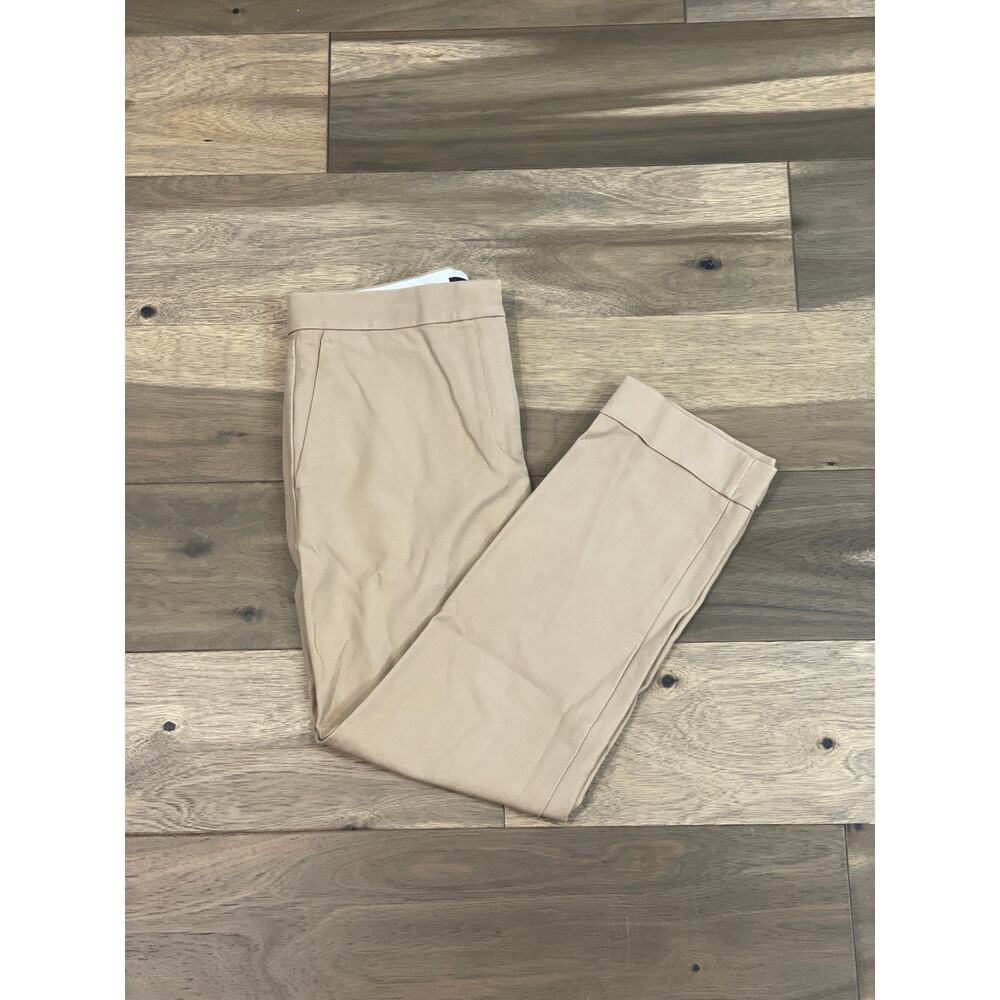 Ann Taylor Cuffed Ankle Pants Size 8 Cotton Blend Classic Cropped Camel